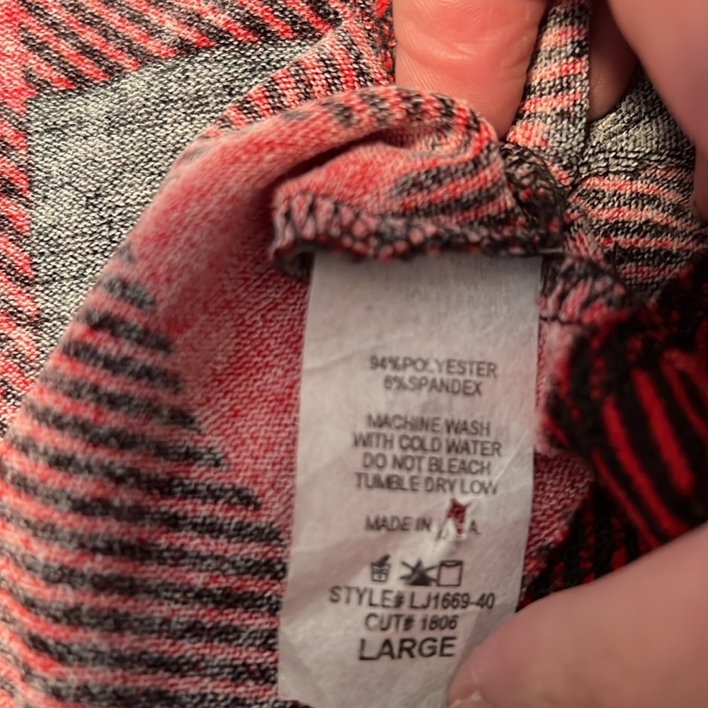 Buffalo check open cardigan, black and red, size L EUC! - Picture 4 of 4